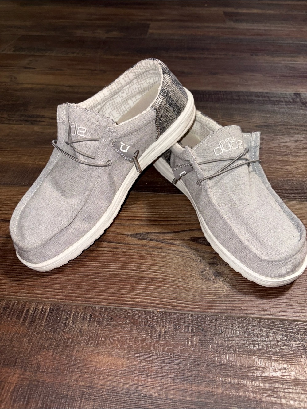 HEYDUDE Wally Funk Grey Slip-On Shoes Mens Size 10